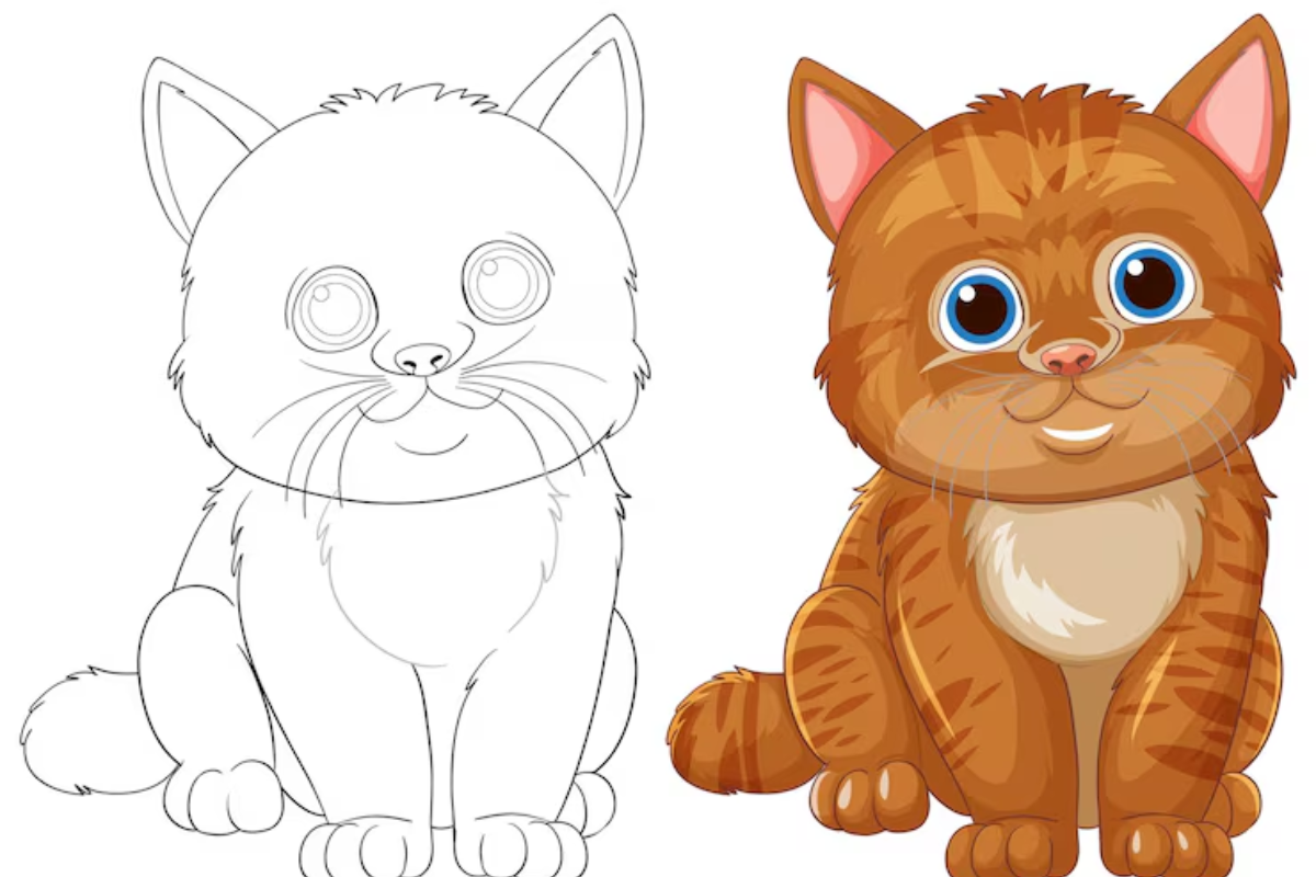 how to draw a cat