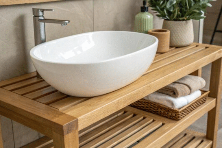 teak shower bench