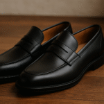 black loafers