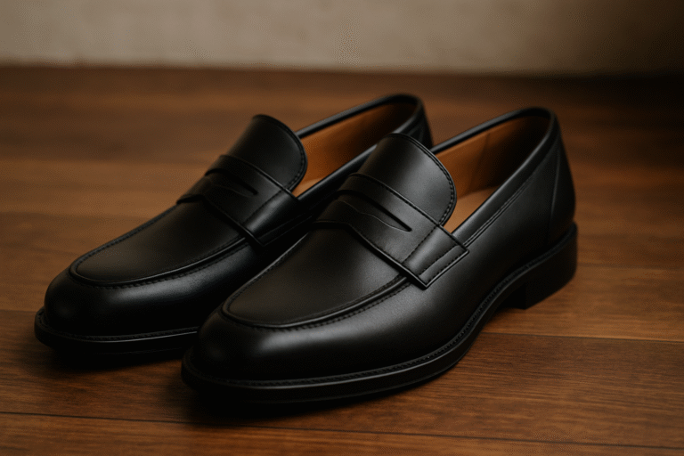 black loafers