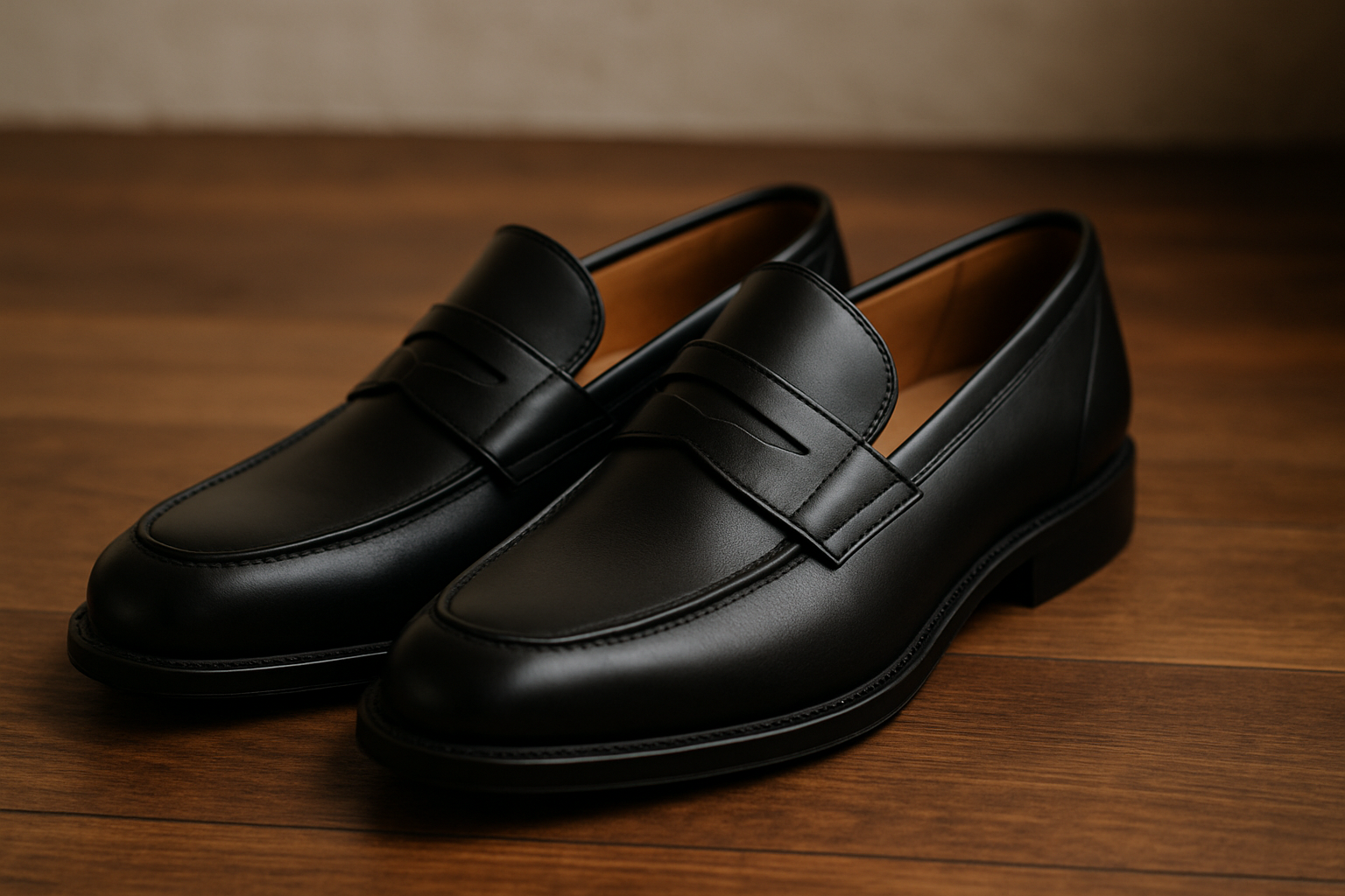 black loafers